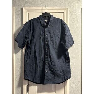 Eddie Bauer Button Down Shirt TXL Blue Classic Fit Tall Short Sleeve Lightweight